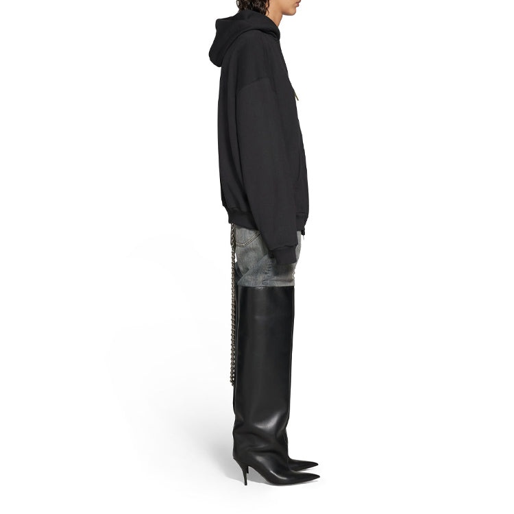Balenciaga Sticky Note Zip-Up Hoodie Medium Fit 'Black Faded' 744457TOVD31055 - 5