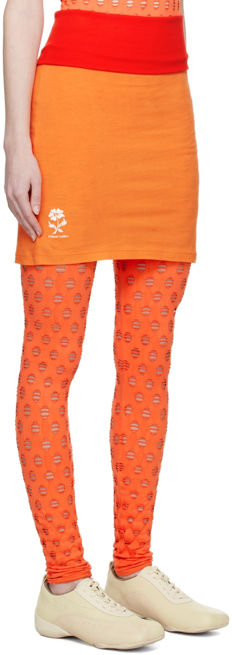 MAISIE WILEN Orange & Red Pop Miniskirt outlook
