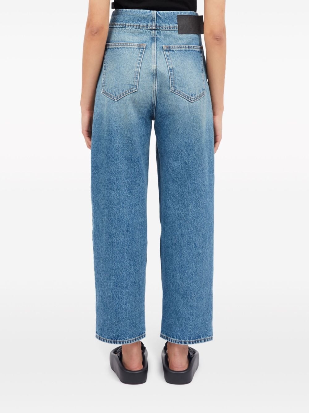 wide-leg cotton jeans - 4