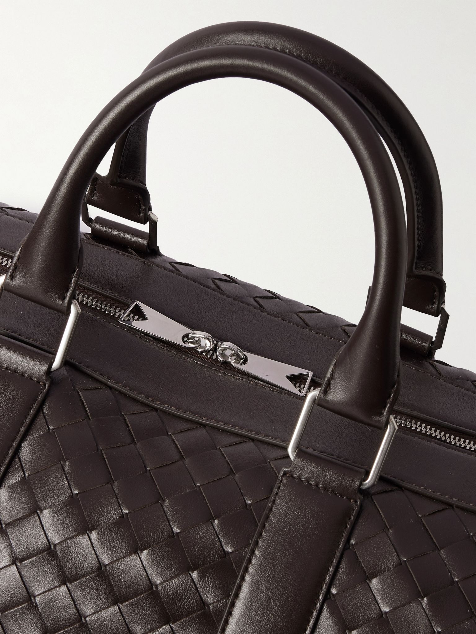Intrecciato Leather Weekend Bag Brown - 4
