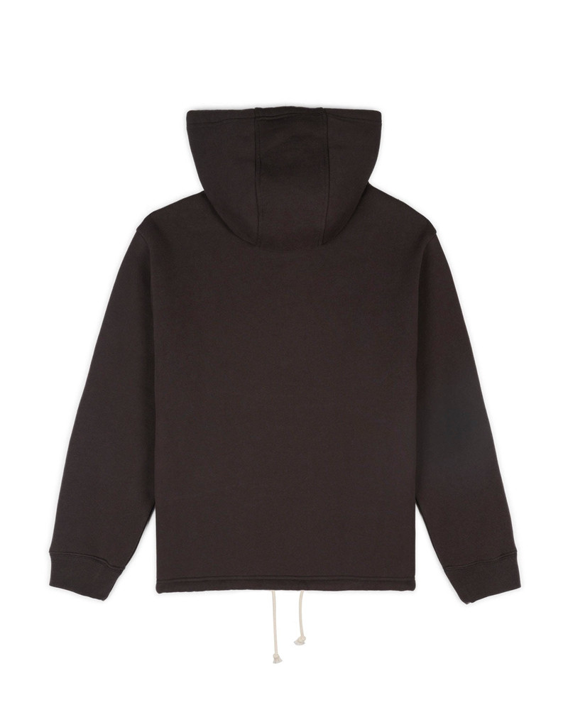 BRAIN DEAD Chenille Embroidered Half Zip Hoodie - Black outlook