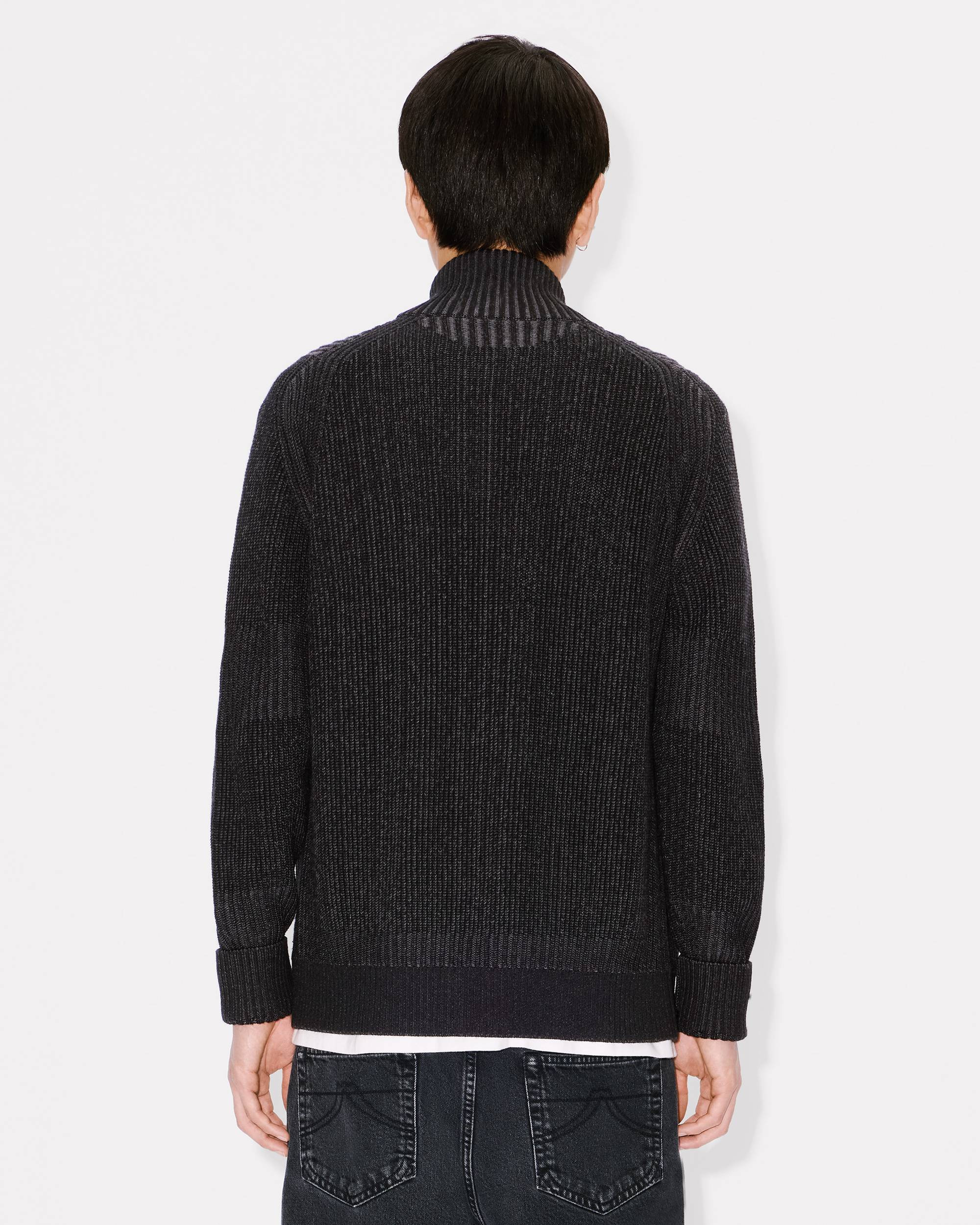 'Boke Flower 2.0' embroidered zipped cardigan in cotton wool - 4