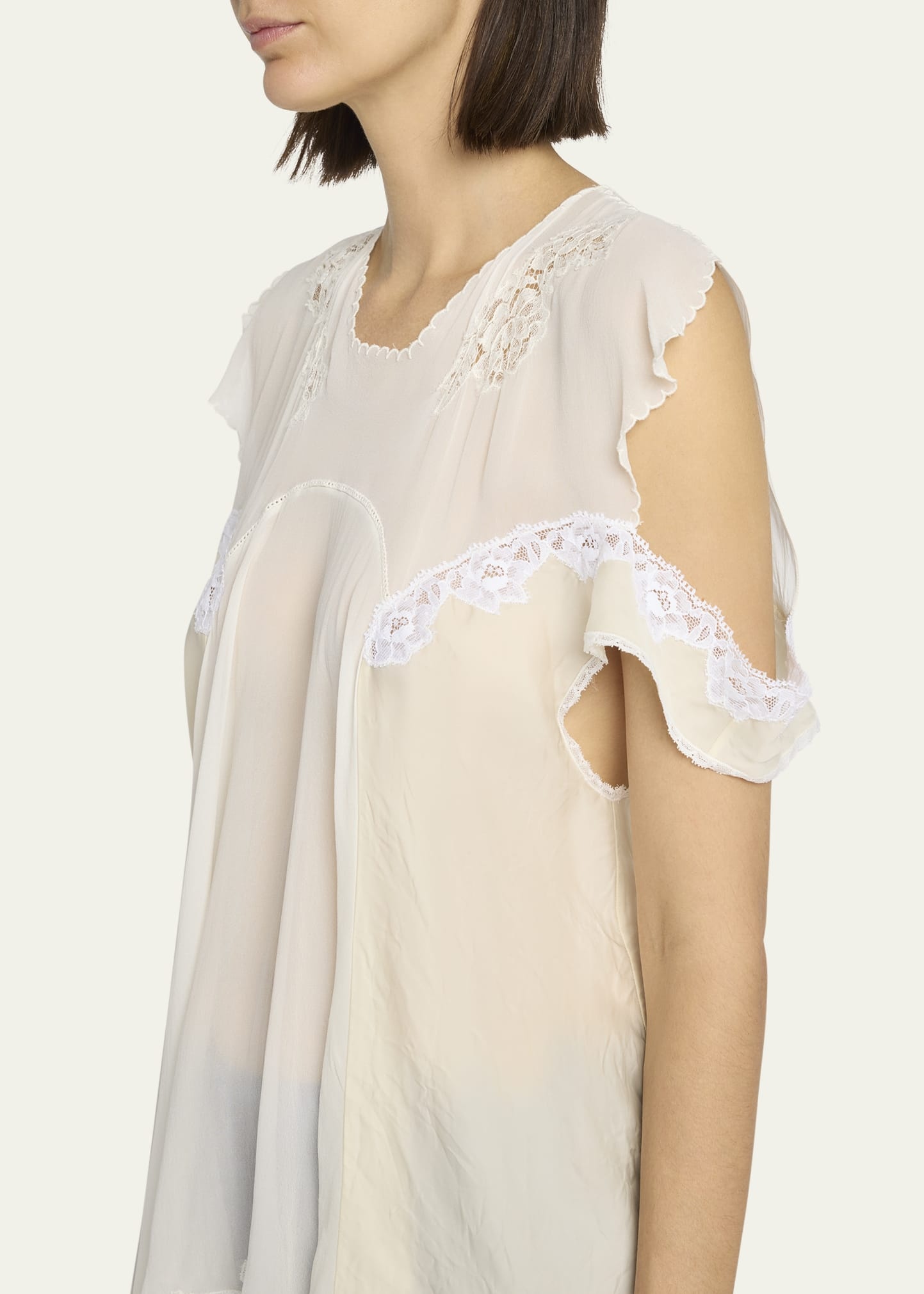 Desy Lace Cold-Shoulder Top - 5