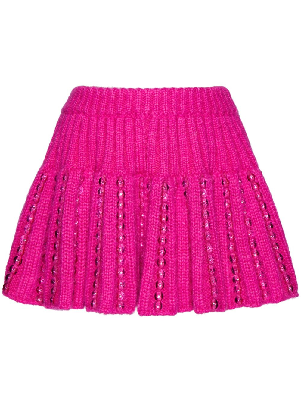 sequin-embellished knitted miniskirt - 1