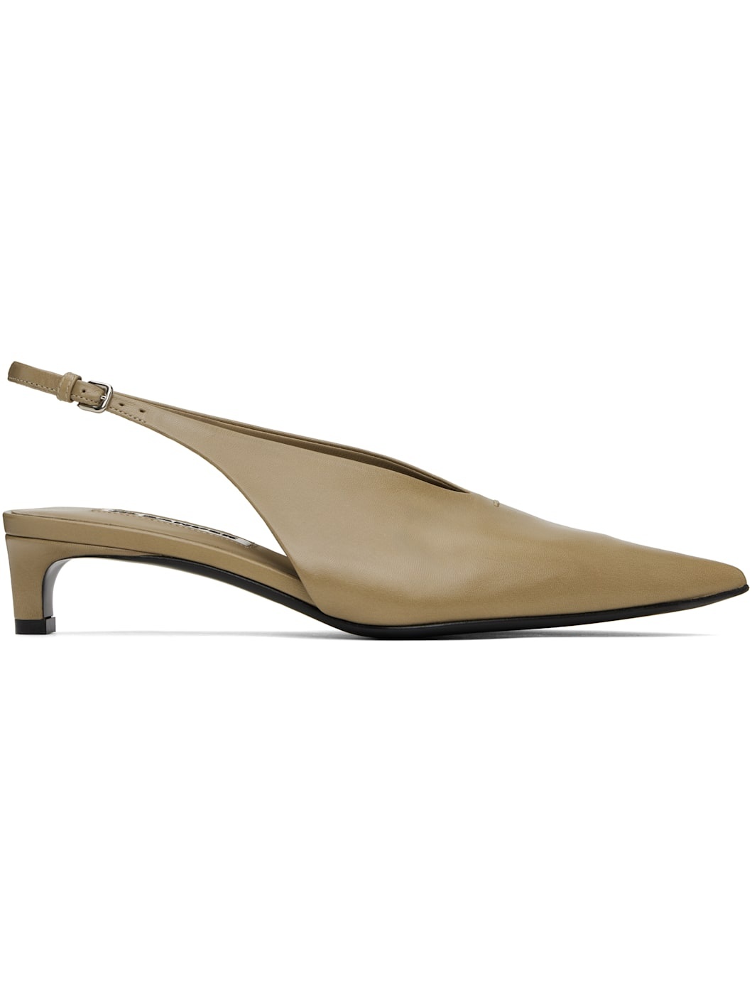 Beige Sling Back Heels - 1