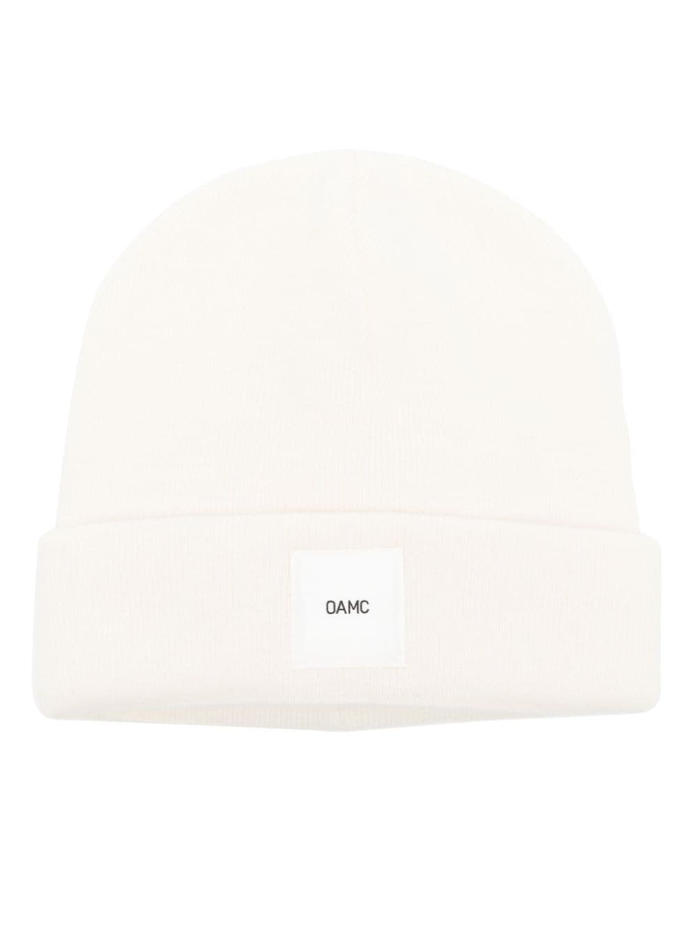 logo-patch ribbed-knit beanie - 1