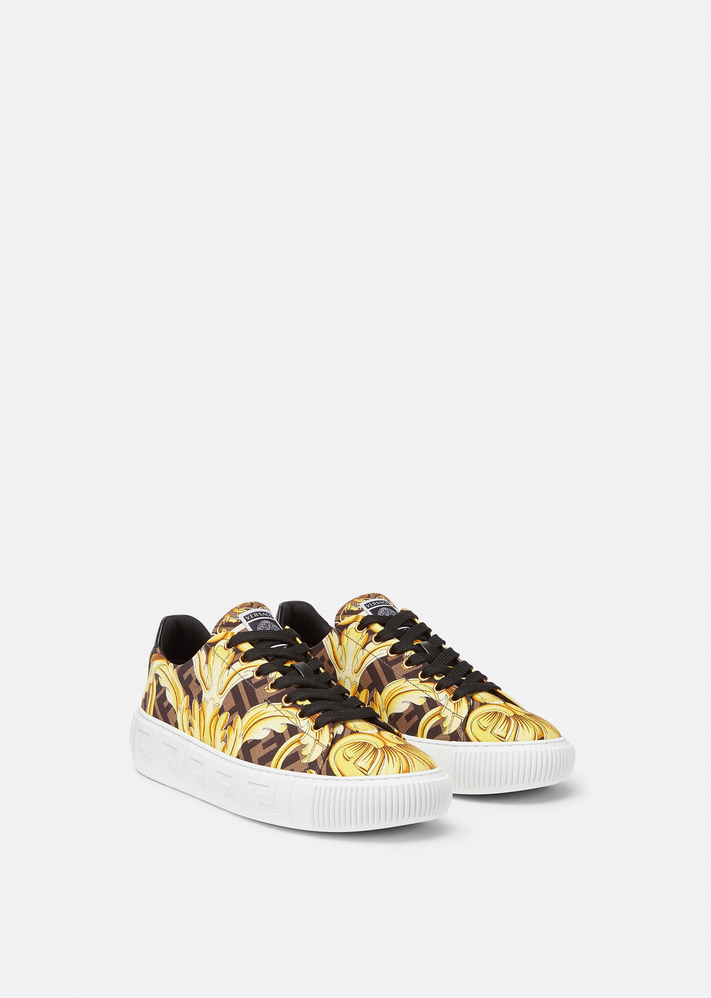 Fendace Gold Baroque Greca Sneakers - 2