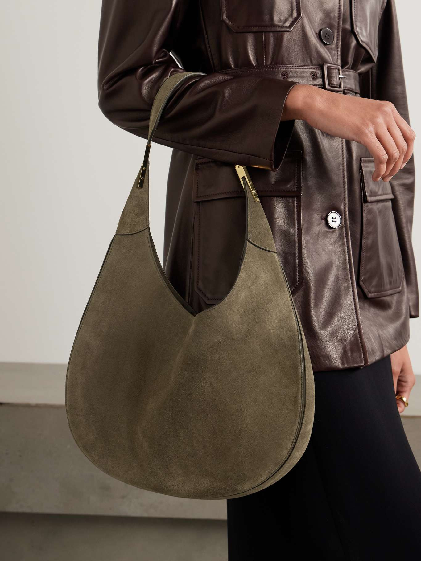 Florence suede tote Dark brown - 2