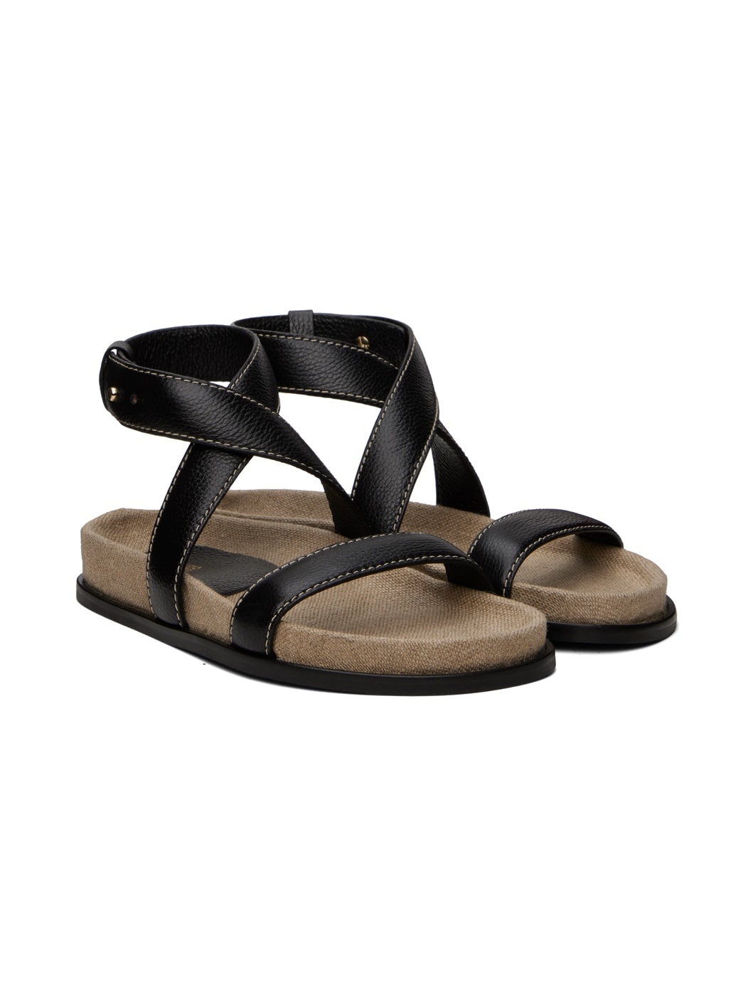 Black 'The Leather Chunky' Sandals - 4