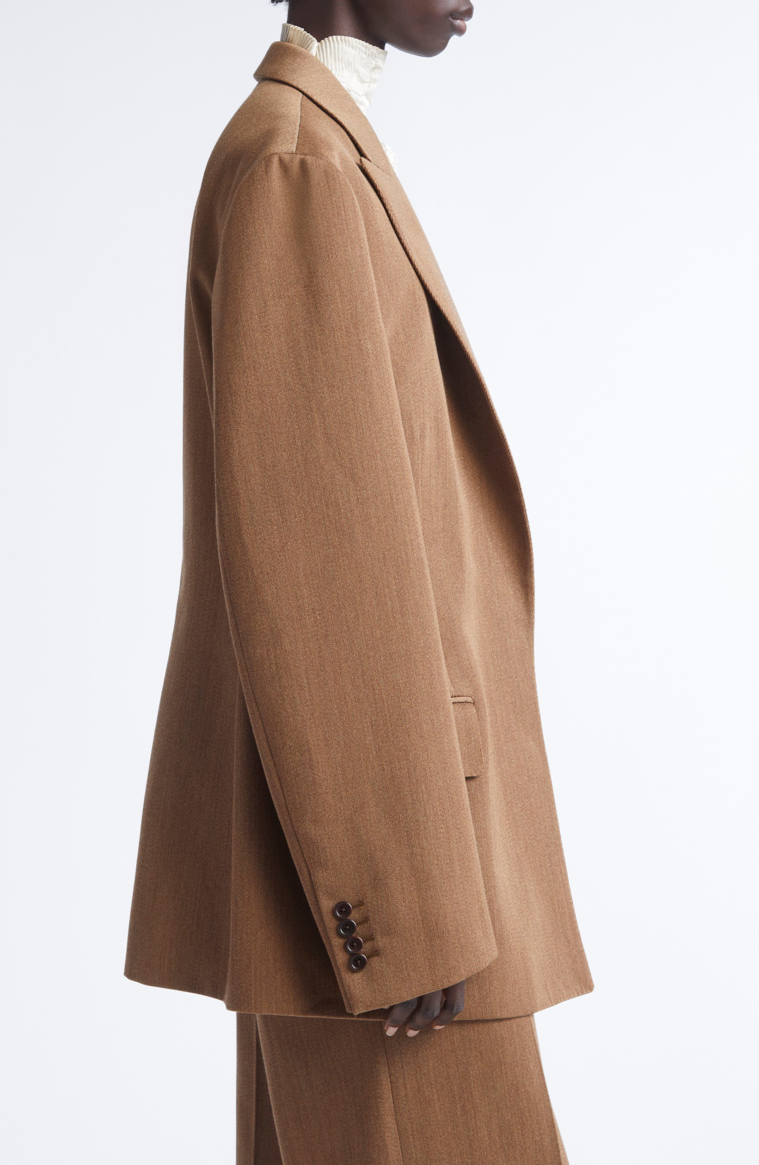 FFORME Malina Tailored Wool Blazer in Camel Melange at Nordstrom - 5