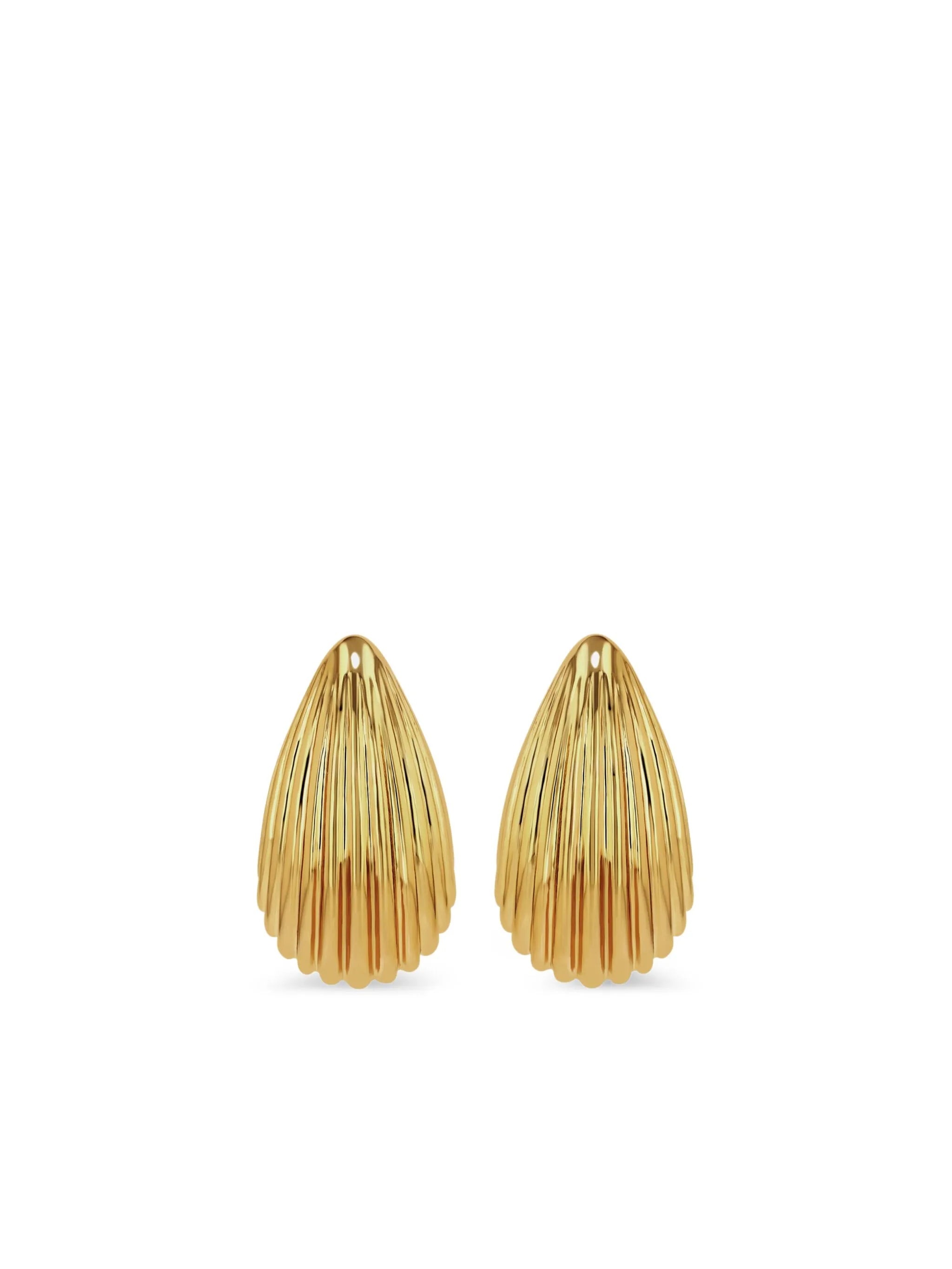 Ribbed Drop Earrings - 1