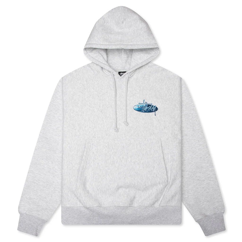 WAVE OVAL HOODIE - ASH HEATHER - 1