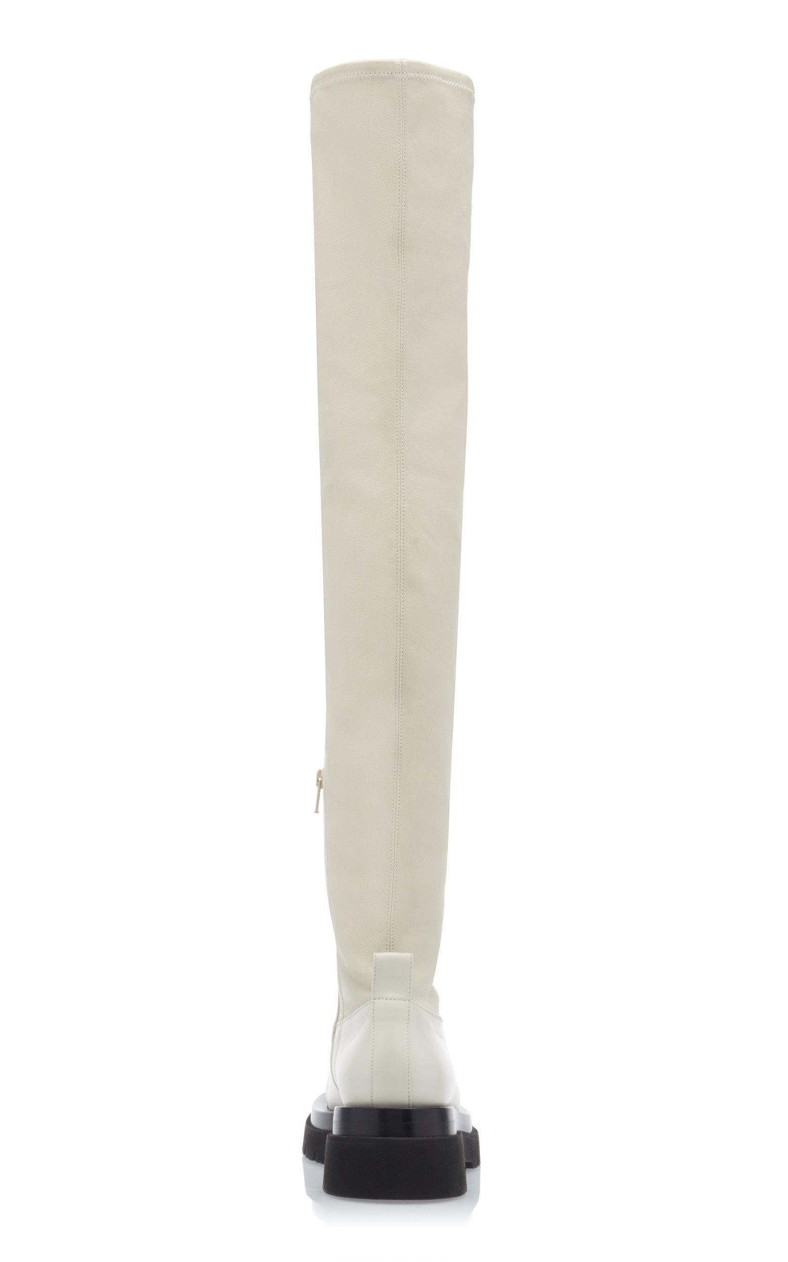 The Tire Over the Knee Leather Boots white - 5
