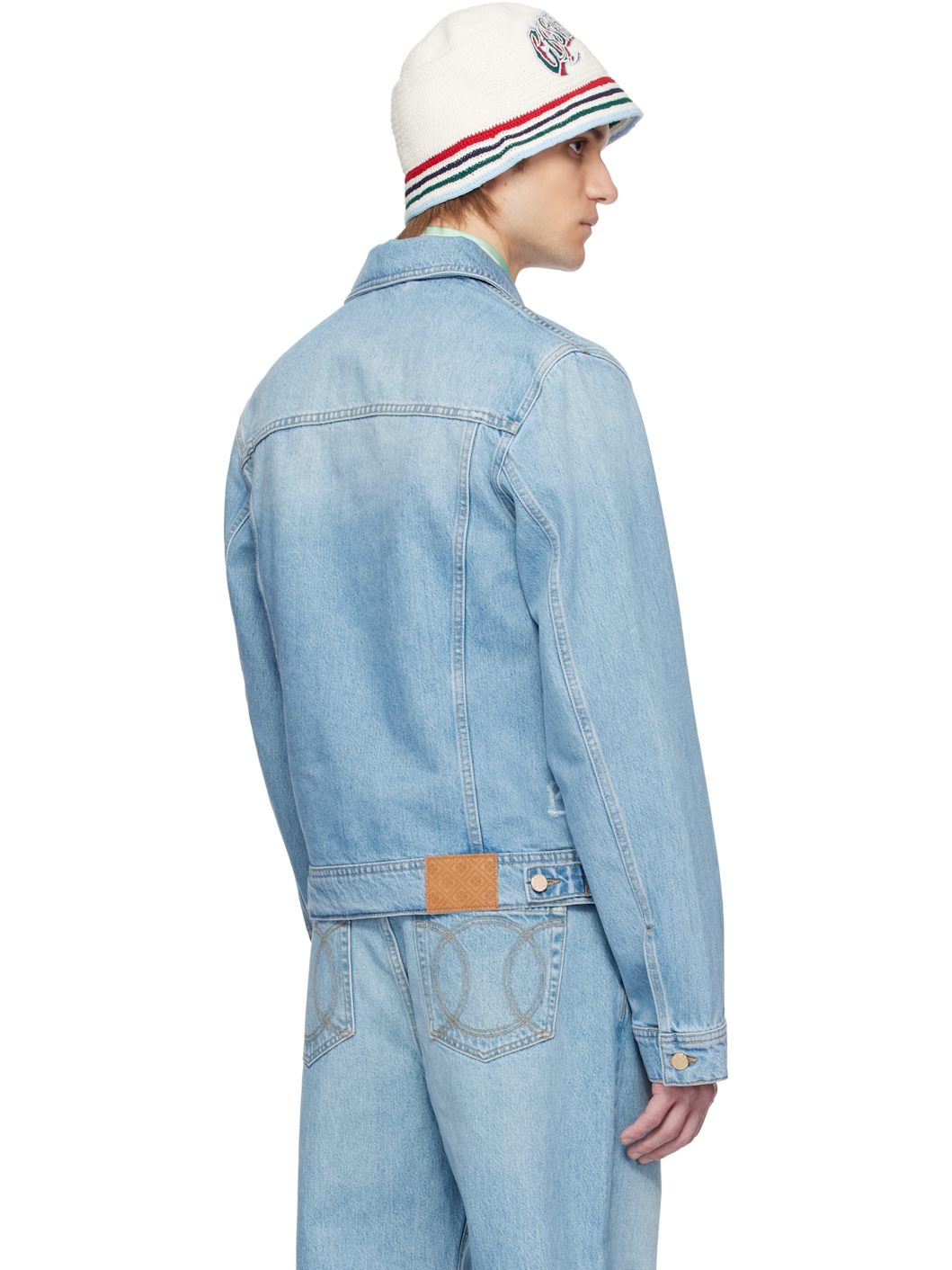 Blue Graffiti Distressed Denim Jacket - 3