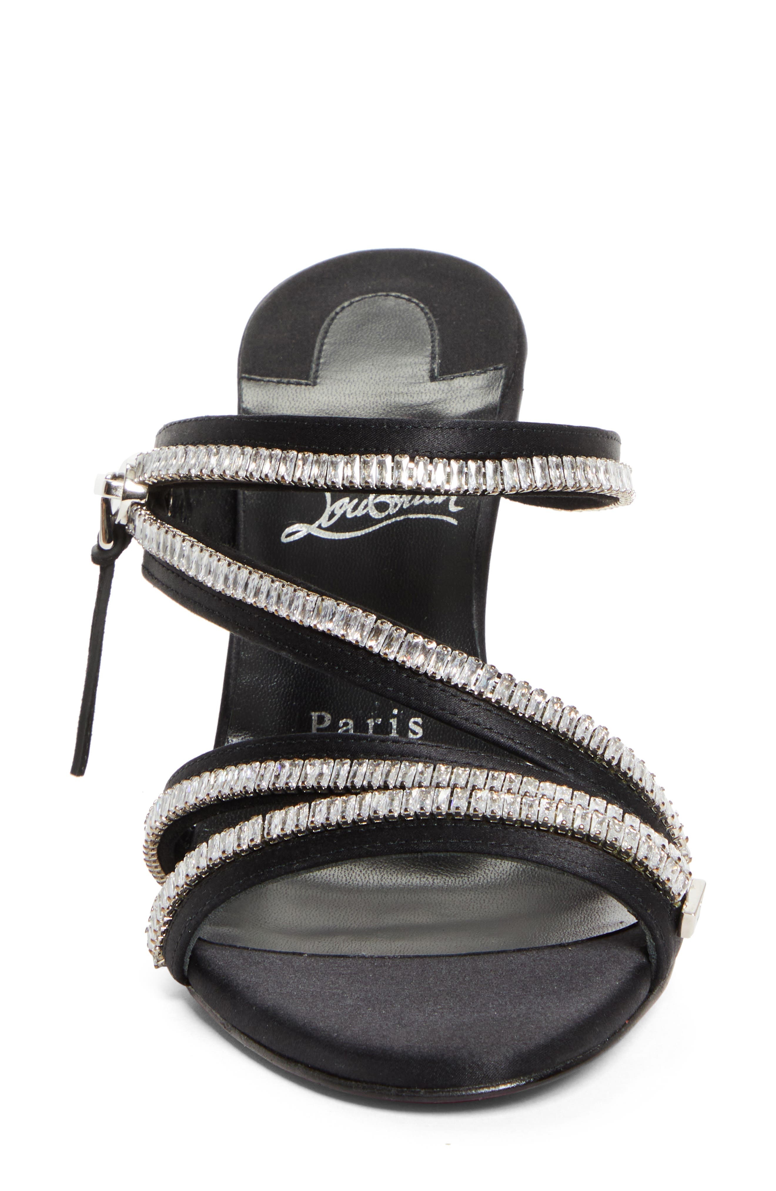 Christian Louboutin Merylzip Crystal Embellished Sandal in Black at Nordstrom - 4