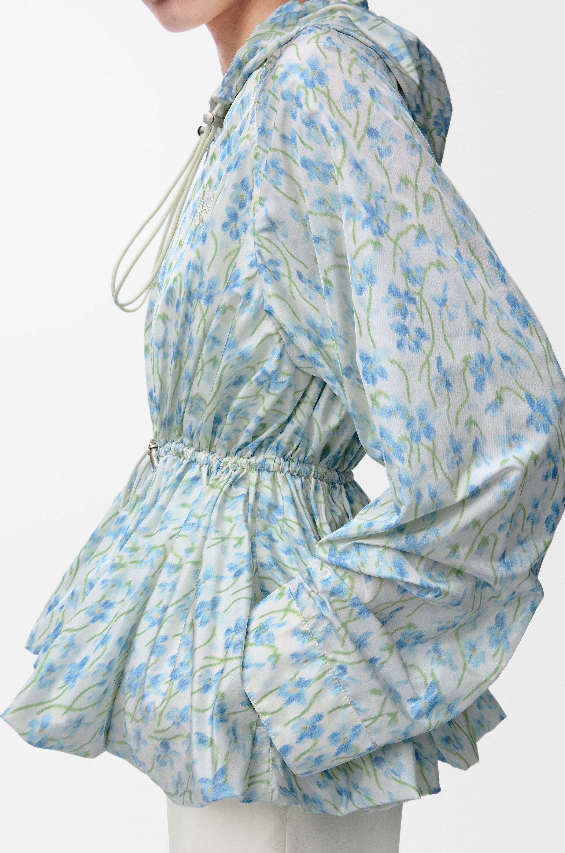 Hhooded jacket in silk blend taffeta - 6