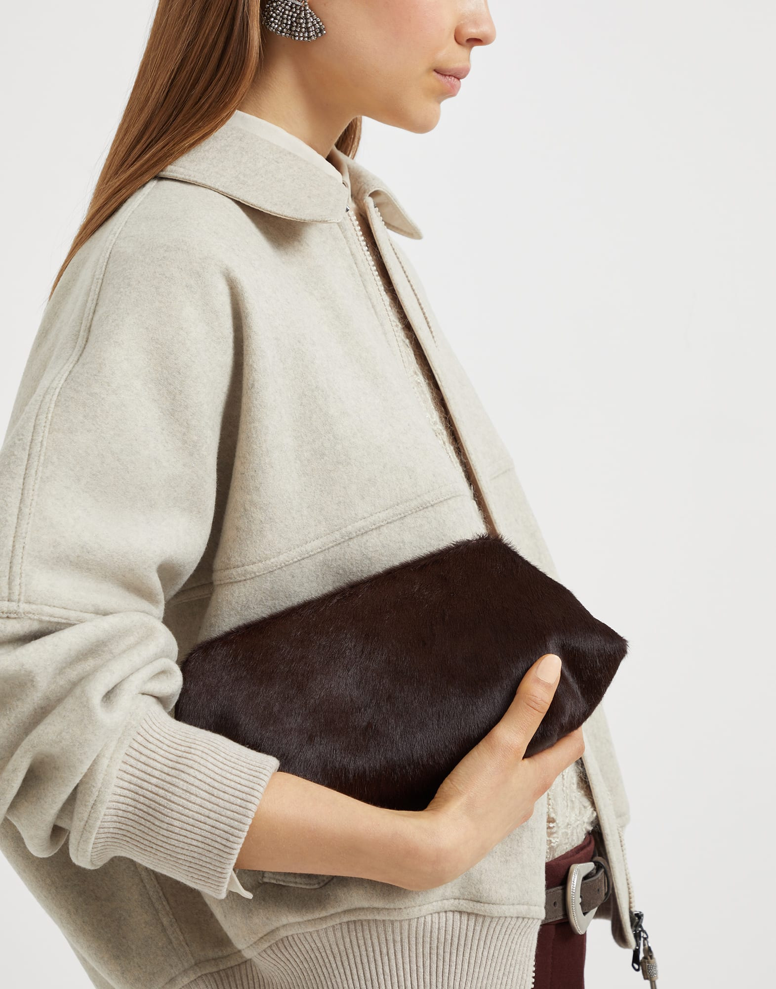 Eclipse bag in calf hair with precious chain - 4