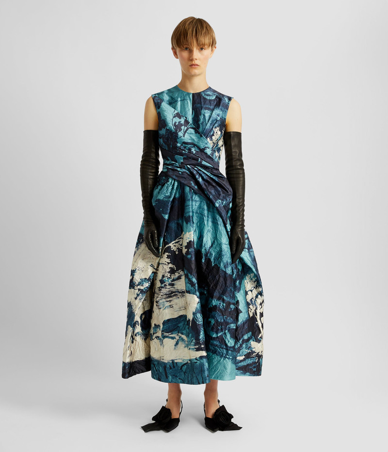 Erdem SLEEVELESS DRAPED MIDI DRESS - AW24_W1D24_IVATS | REVERSIBLE