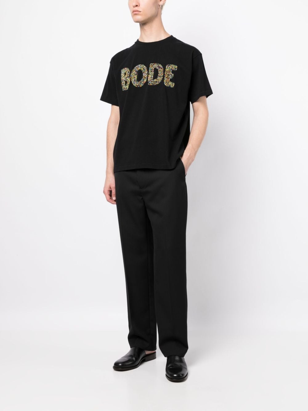 logo-embellished cotton T-shirt - 2