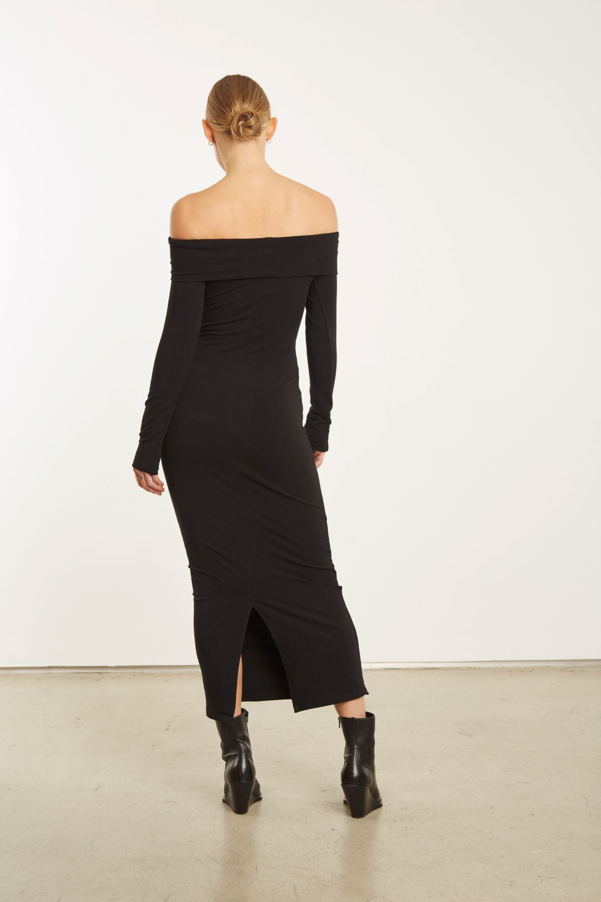 BLACK CITY OFF SHOULDER DRESS - 6