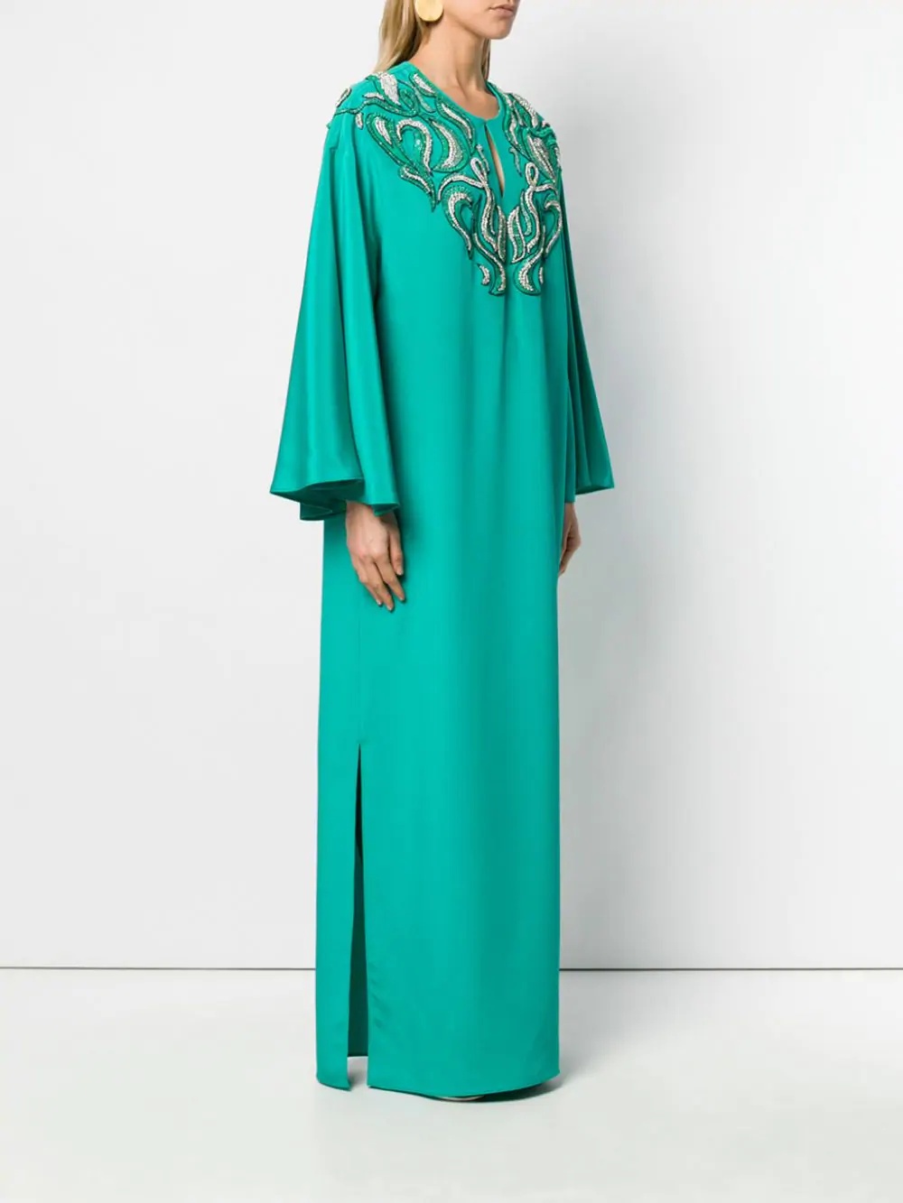 Jade Green Embellished Evening Dress - 3