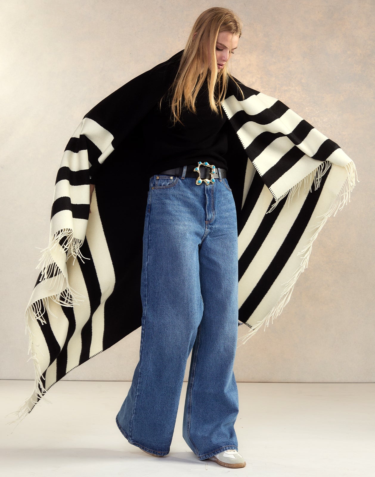 Wool Cashmere Blanket Wrap - 3