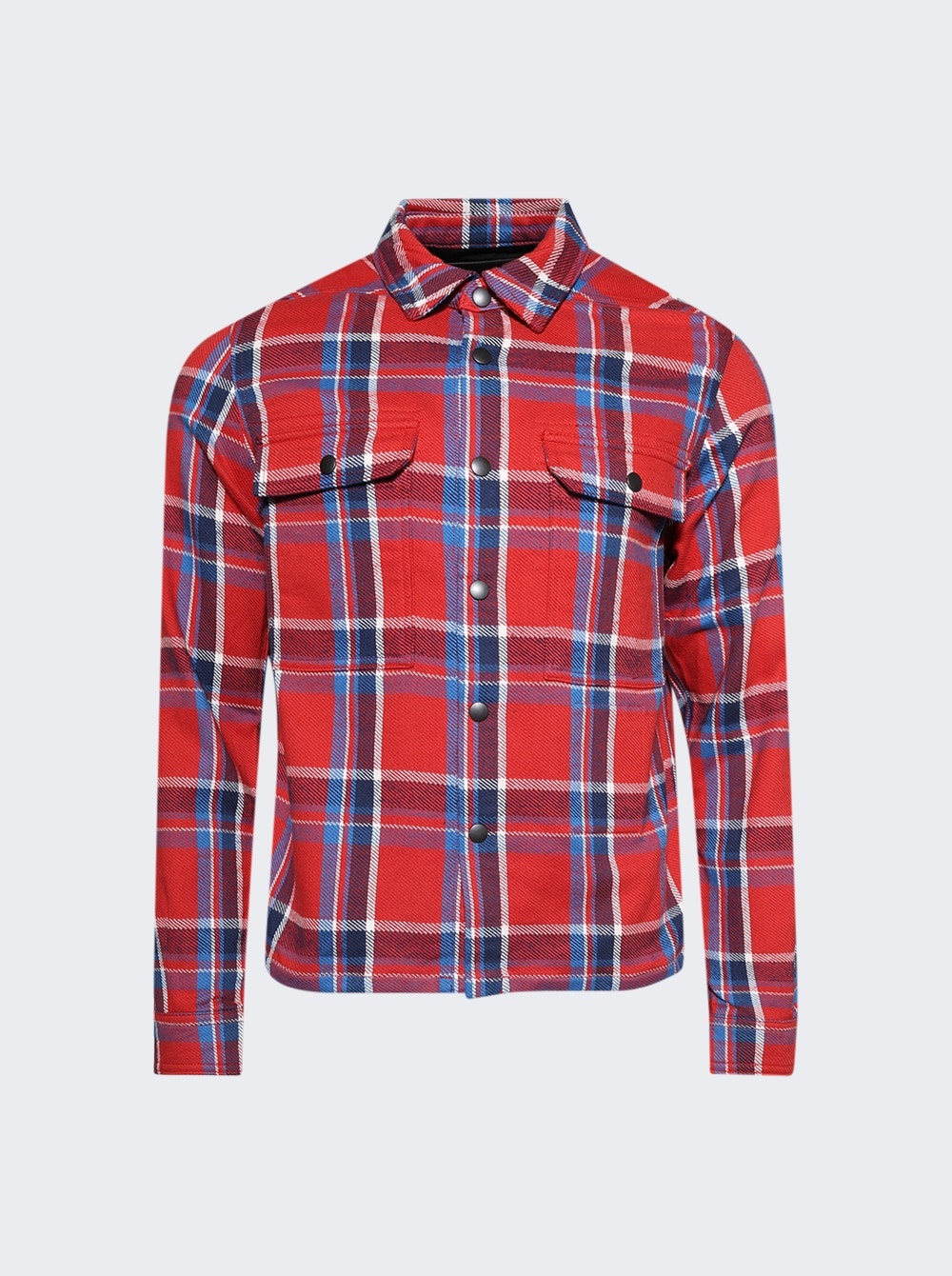 Woven Cropped Outershirt Red Plaid - 1