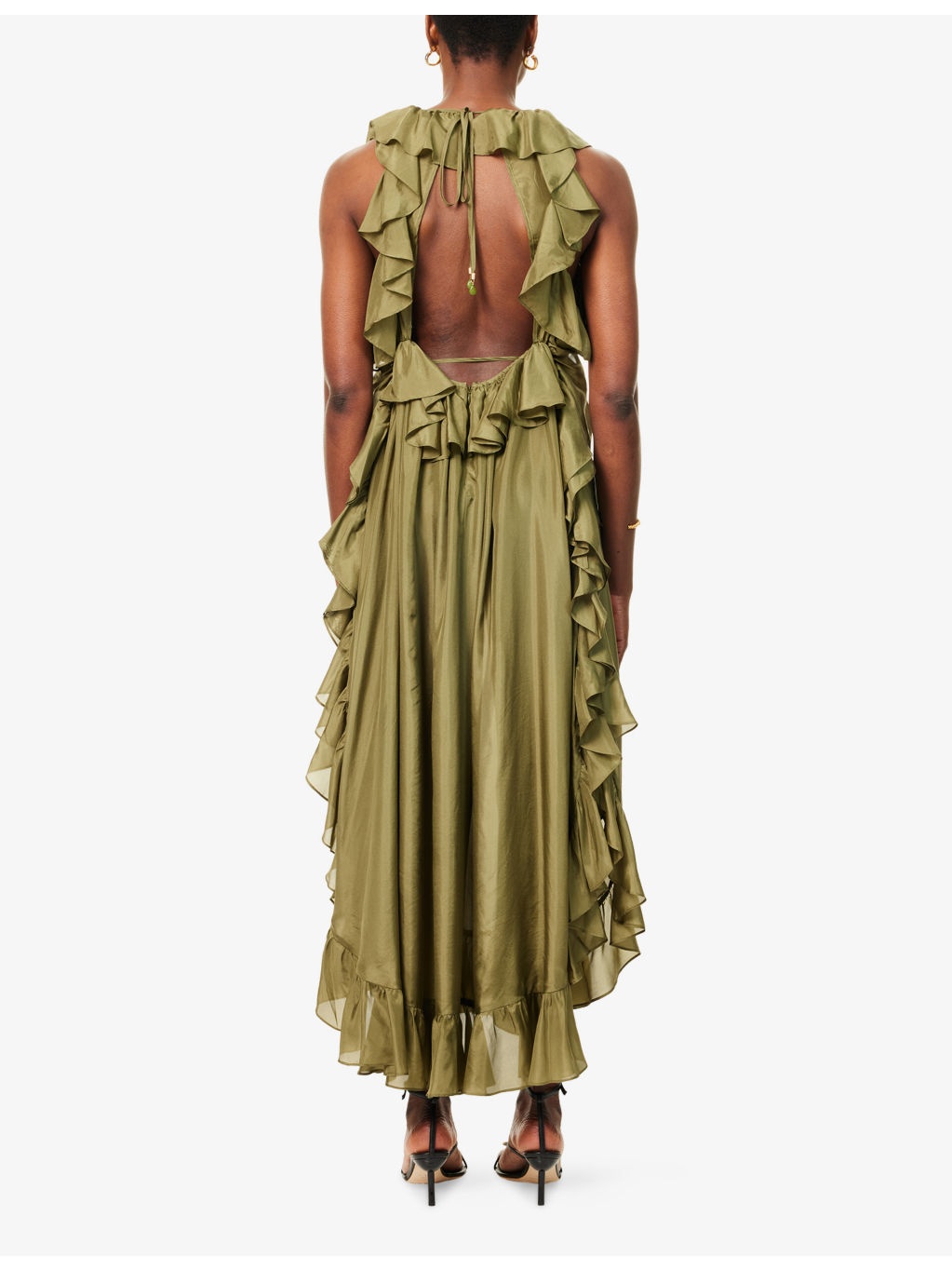 Cascadian Ruffled Silk Midi Dress - 4
