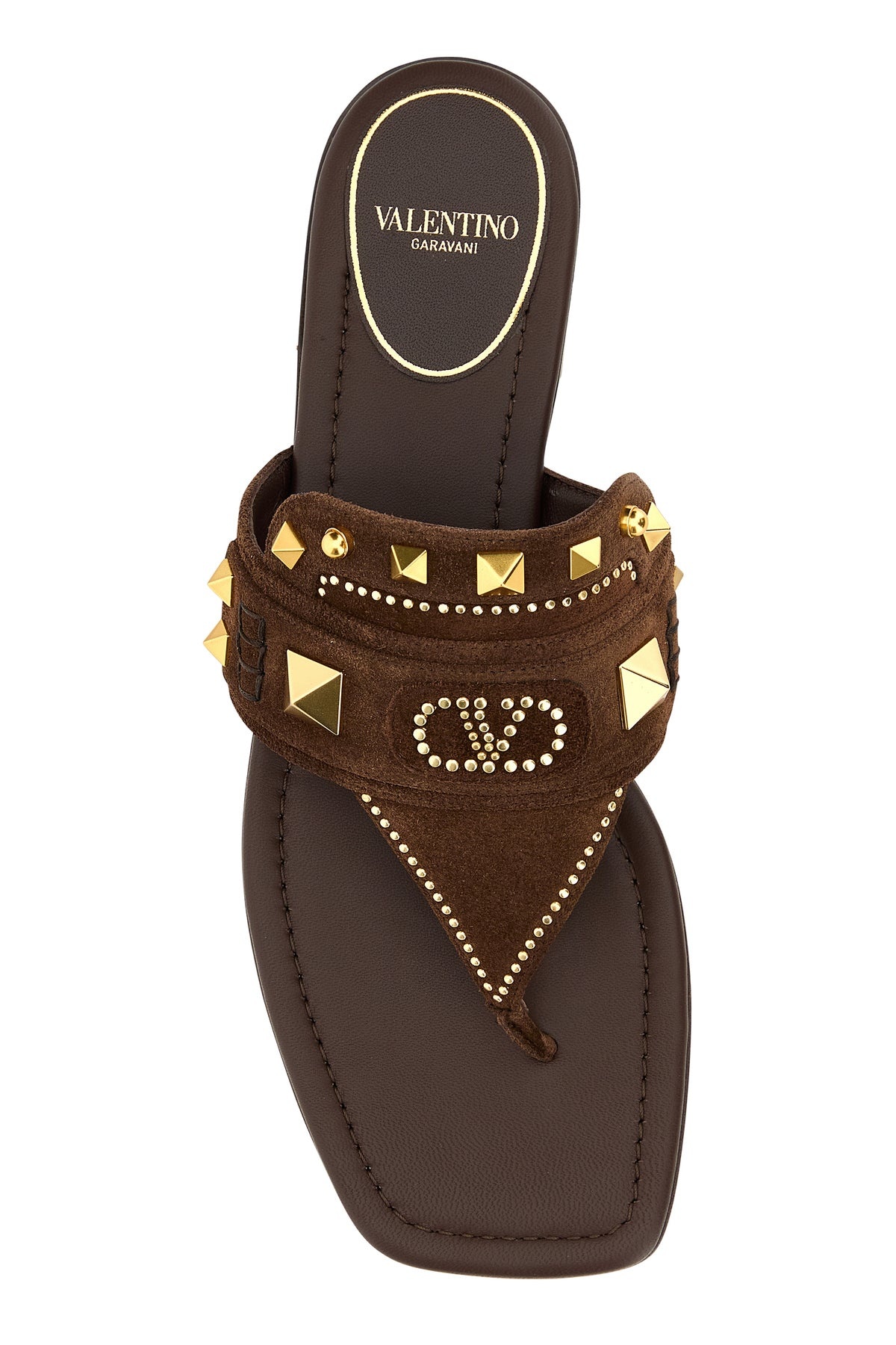 Brown suede Plaster Caster thong slippers - 4