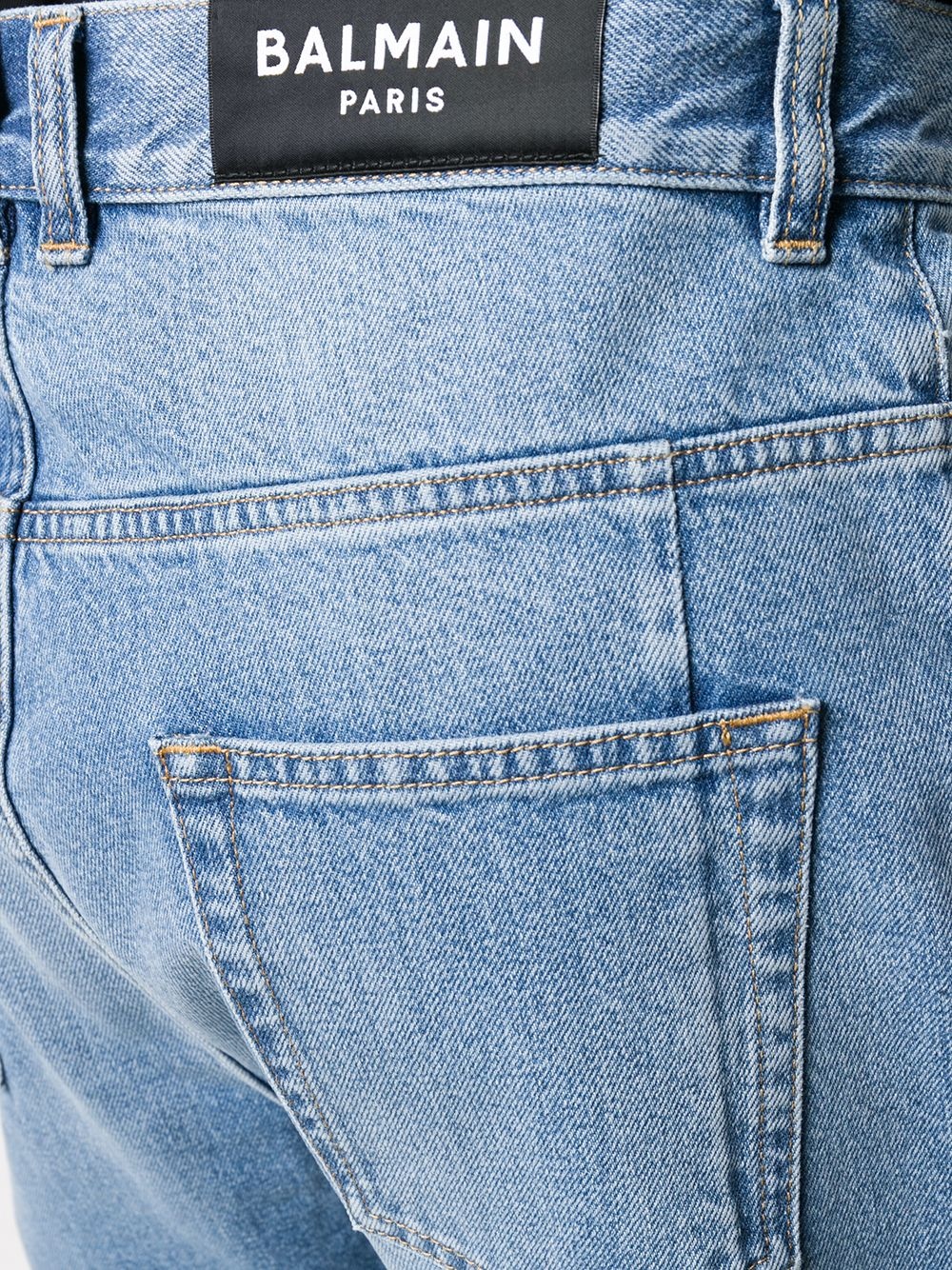 turn up hem straight jeans - 5