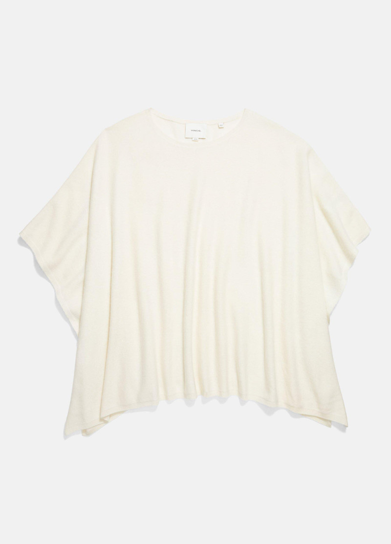 Vince Reverse-Jersey Cashmere Boat-Neck Poncho outlook