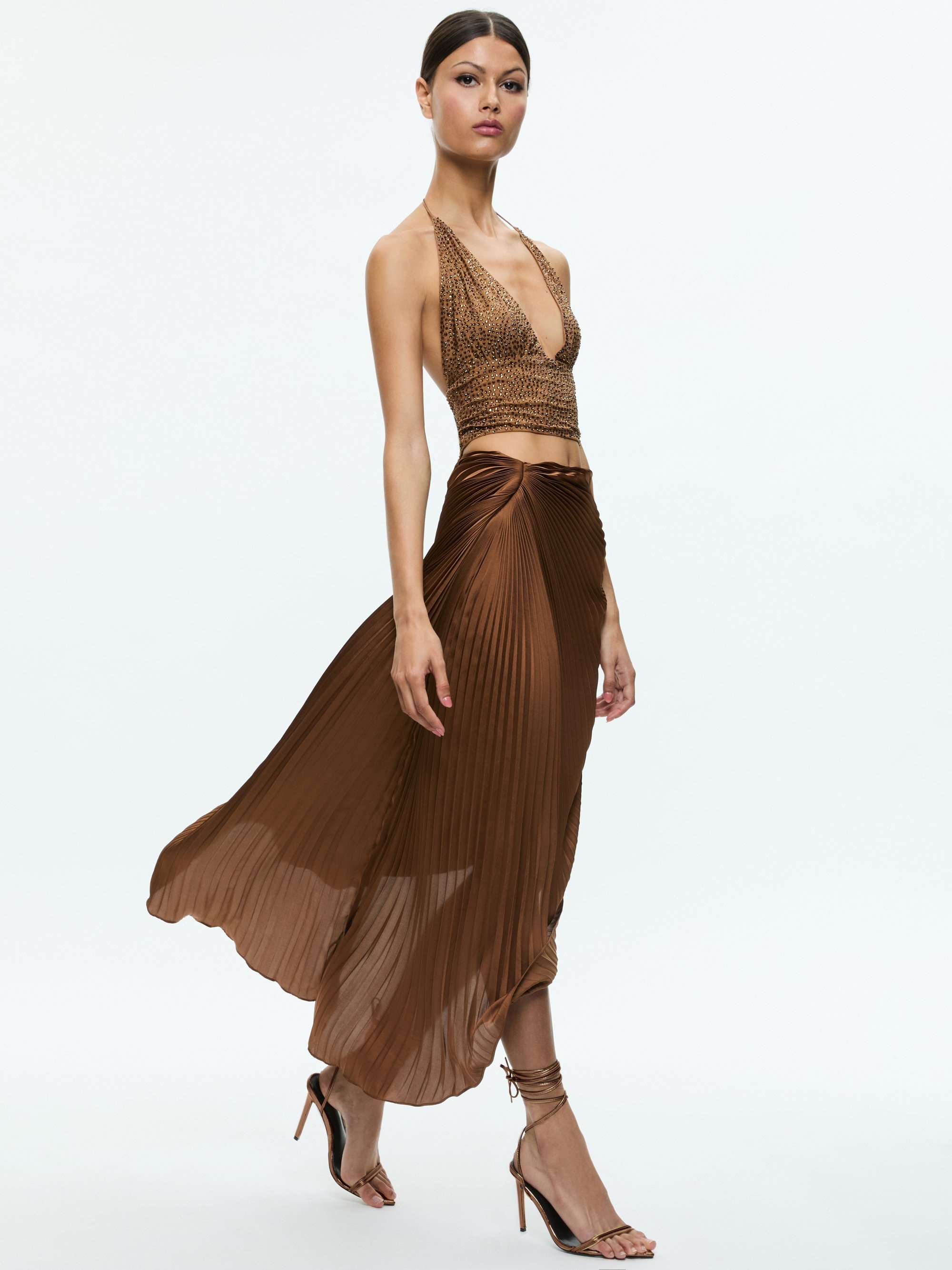ODELIA ASYMMETRICAL PLEATED MAXI SKIRT - 6