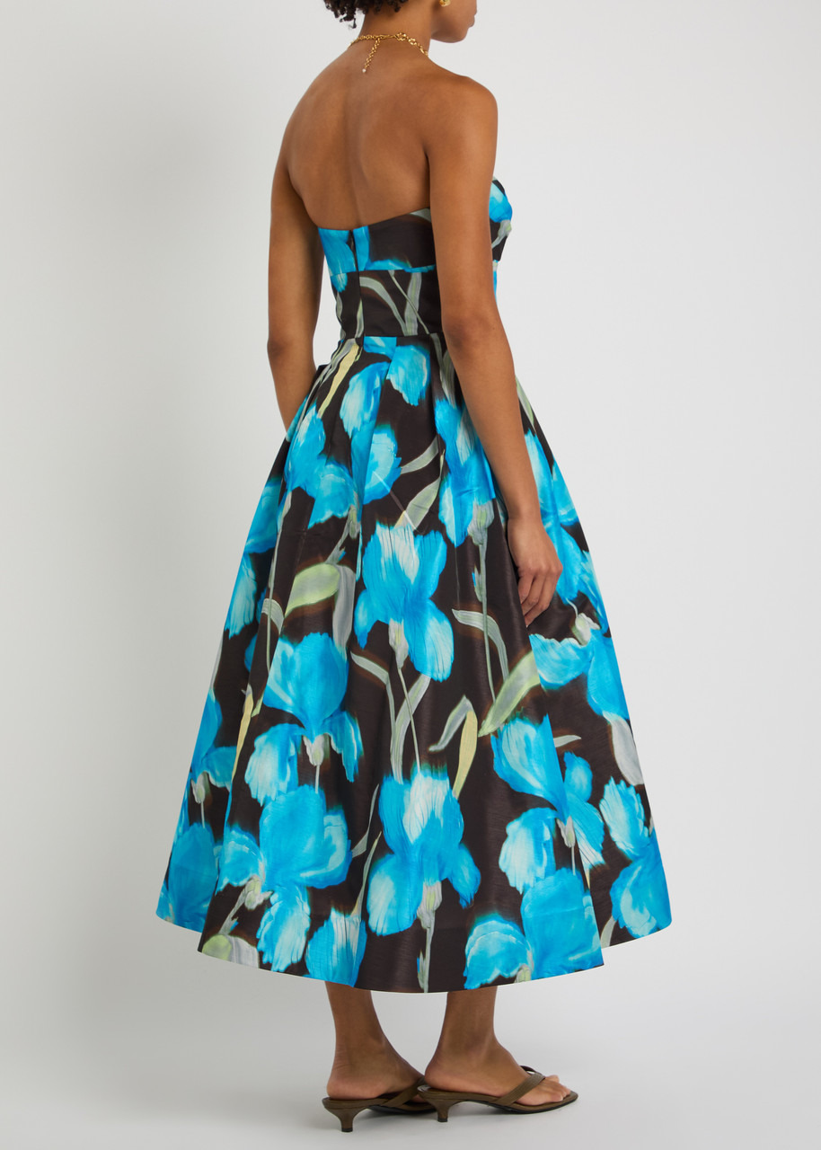 Rebecca Vallance Ingrid Floral-print Moiré Midi Dress - 3
