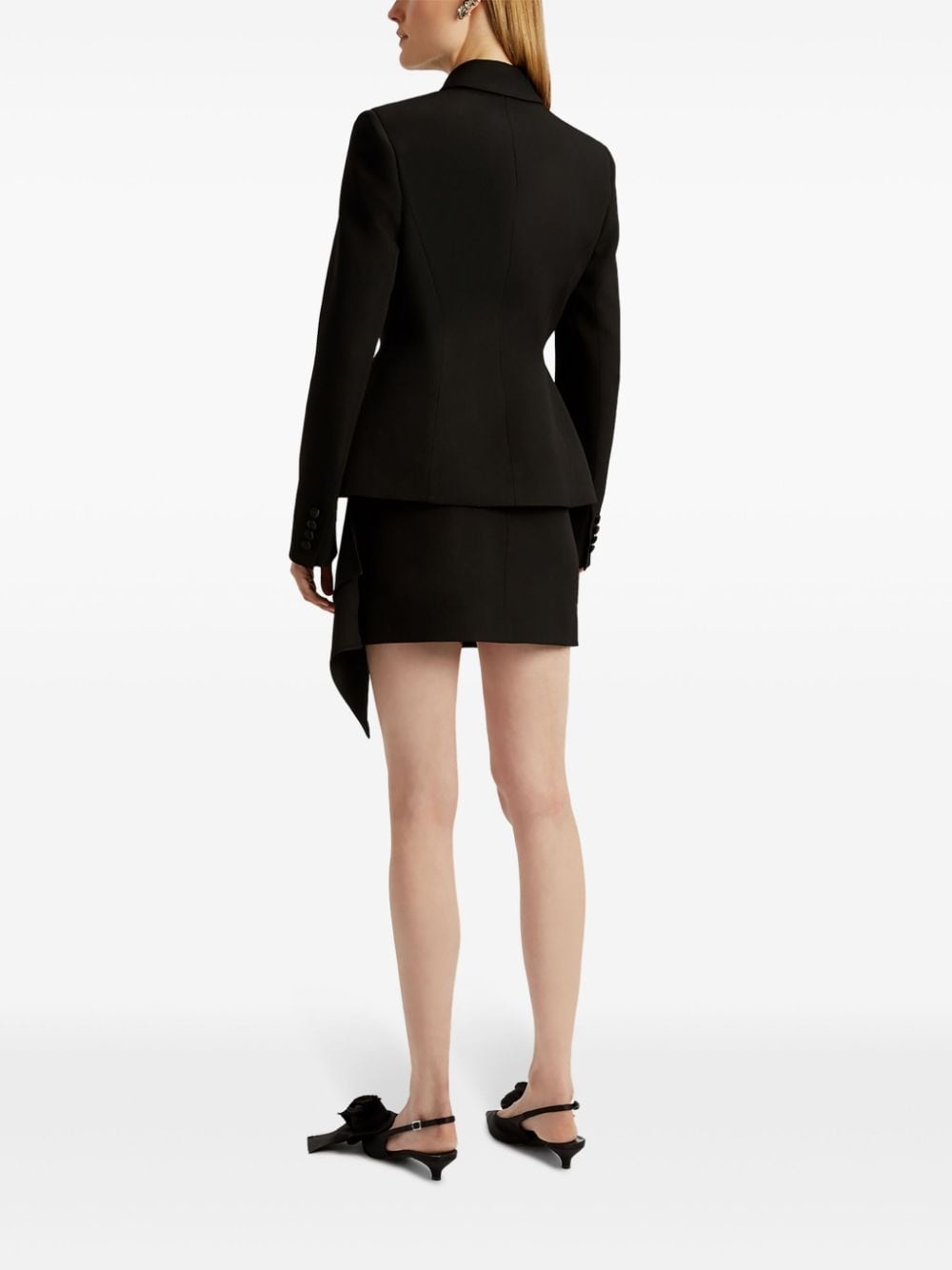 drape-detail wool mini skirt - 4