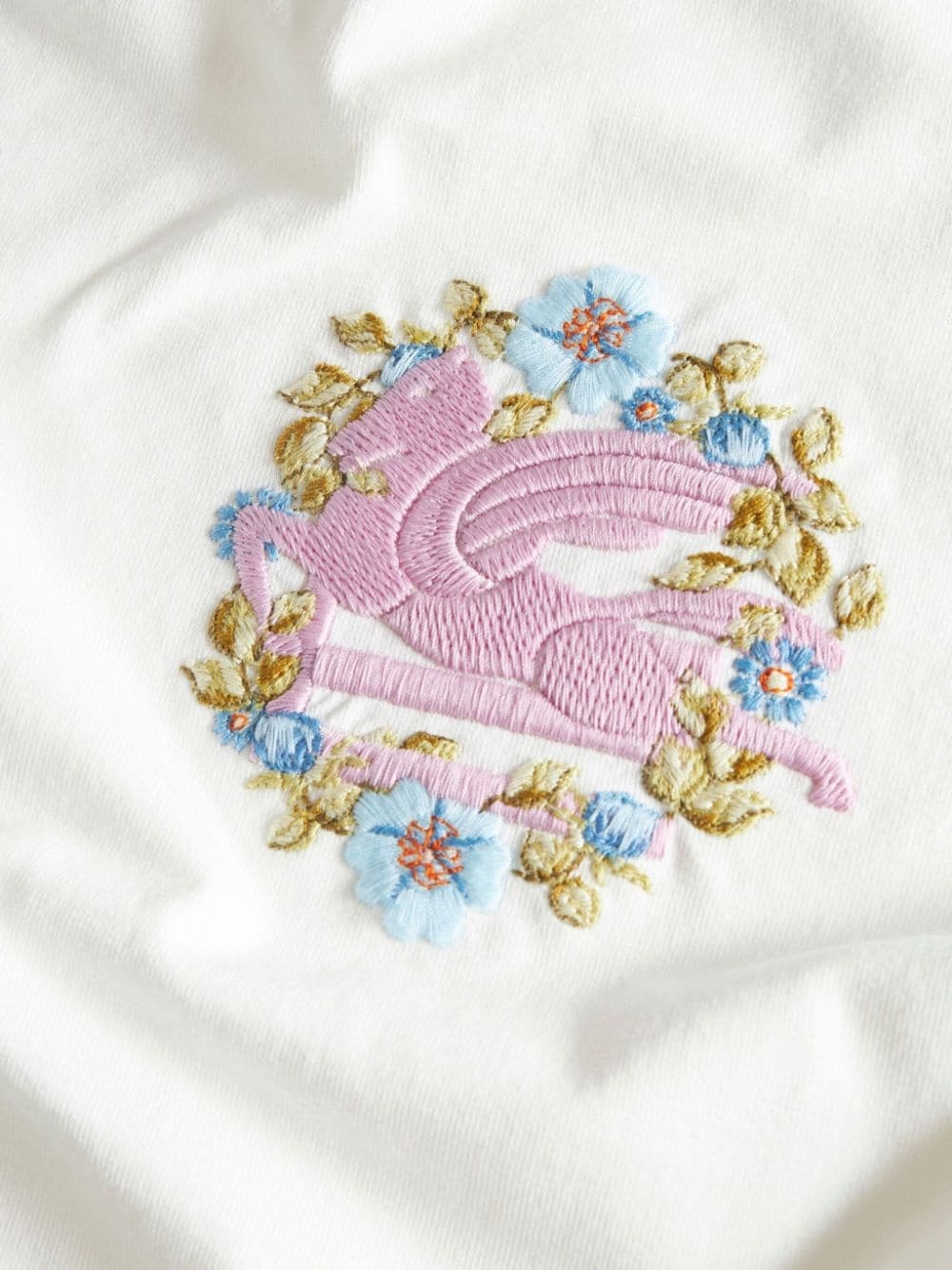 Pegaso-embroidered cotton T-shirt - 6
