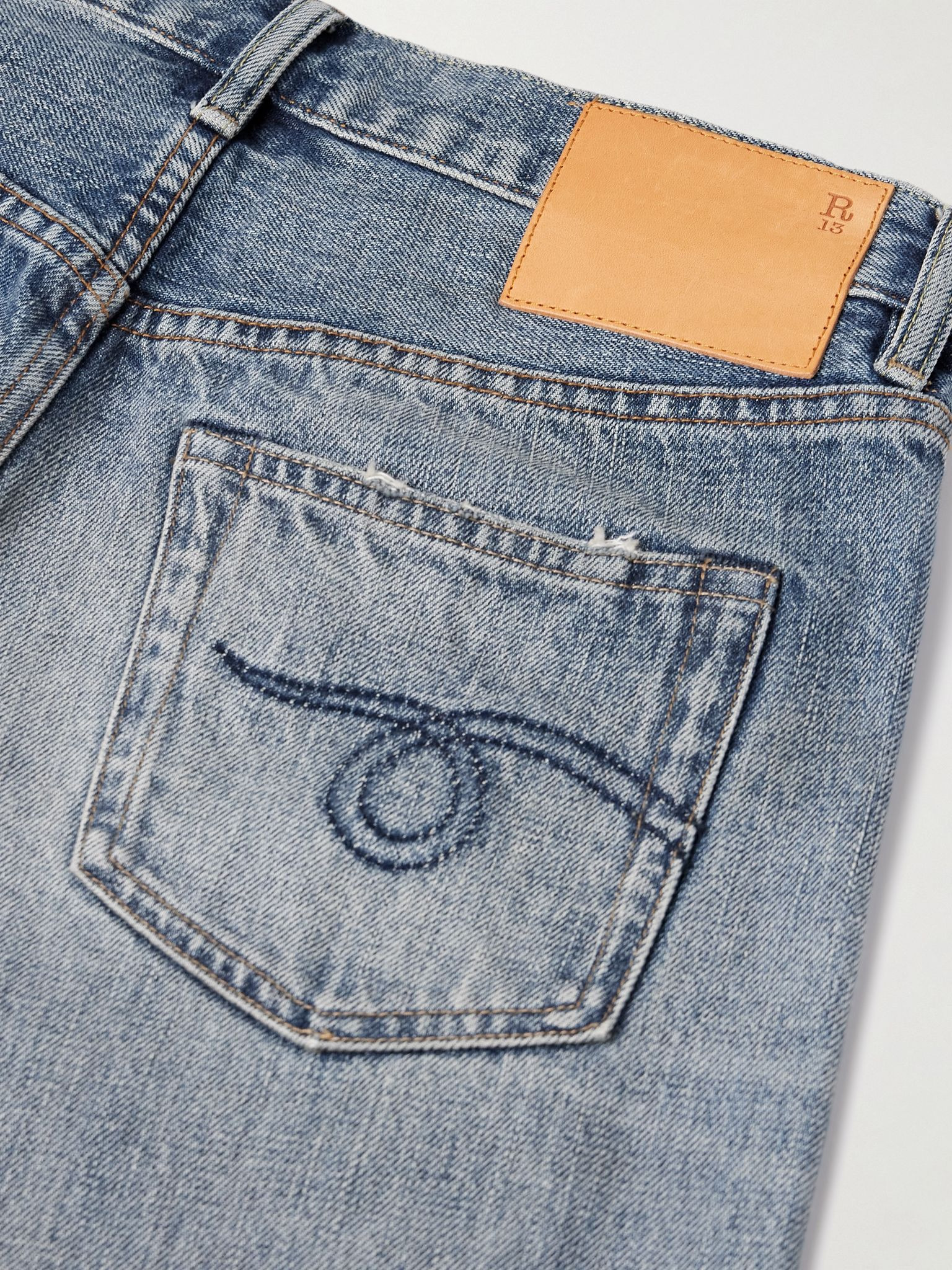 Romeo frayed low-rise straight-leg jeans Mid denim - 6