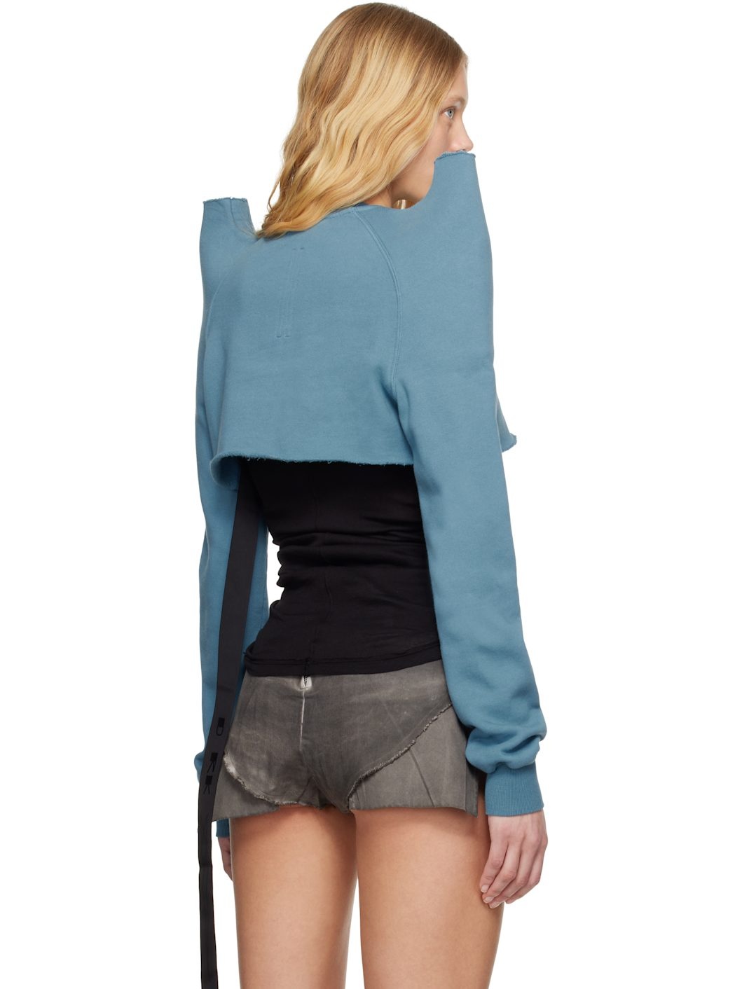 Blue Hollywood Cropped Tecsweat Sweatshirt - 3