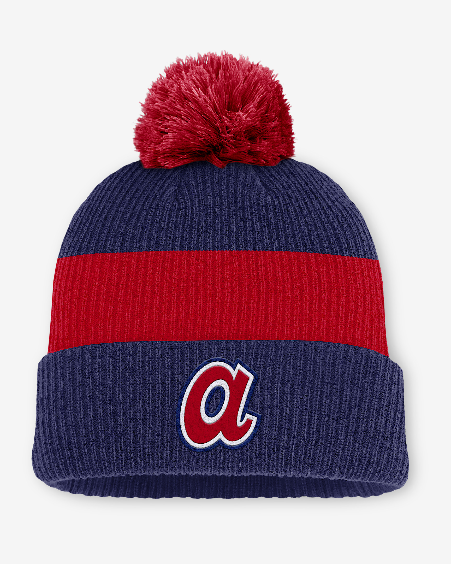 Atlanta Braves Cooperstown Peak Men's Nike MLB Cuffed Pom Beanie - 1