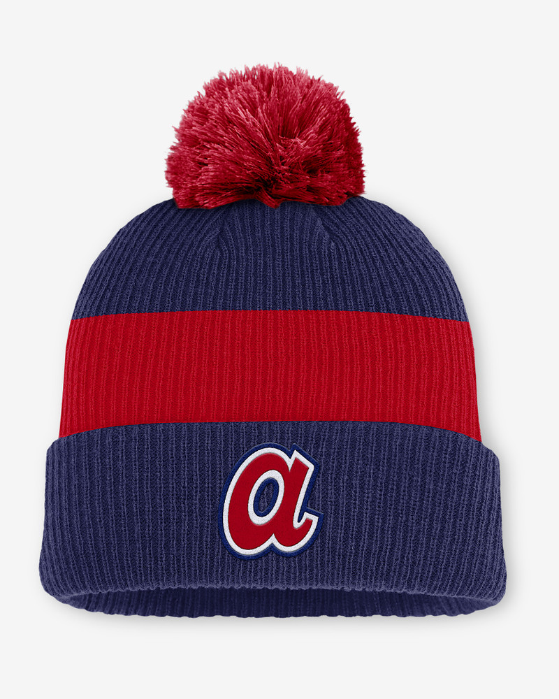 Atlanta Braves Cooperstown Peak Men's Nike MLB Cuffed Pom Beanie 1