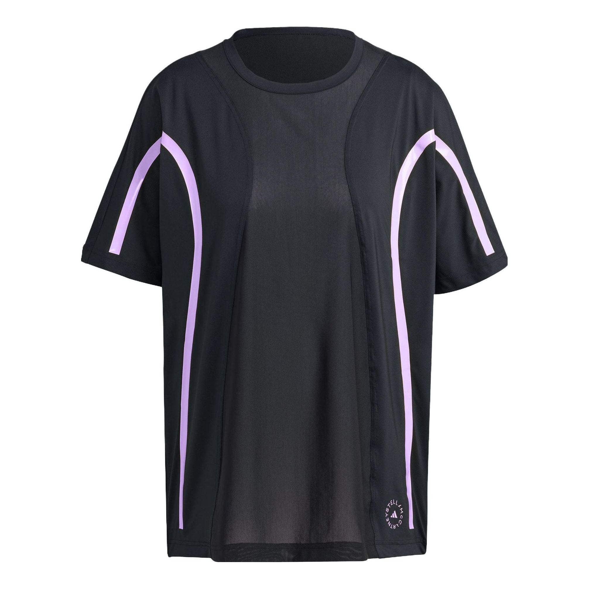 (WMNS) adidas By Stella Mccartney Truepace Running Loose Short Sleeve T-shirt 'Black Purple' II3236 - 1