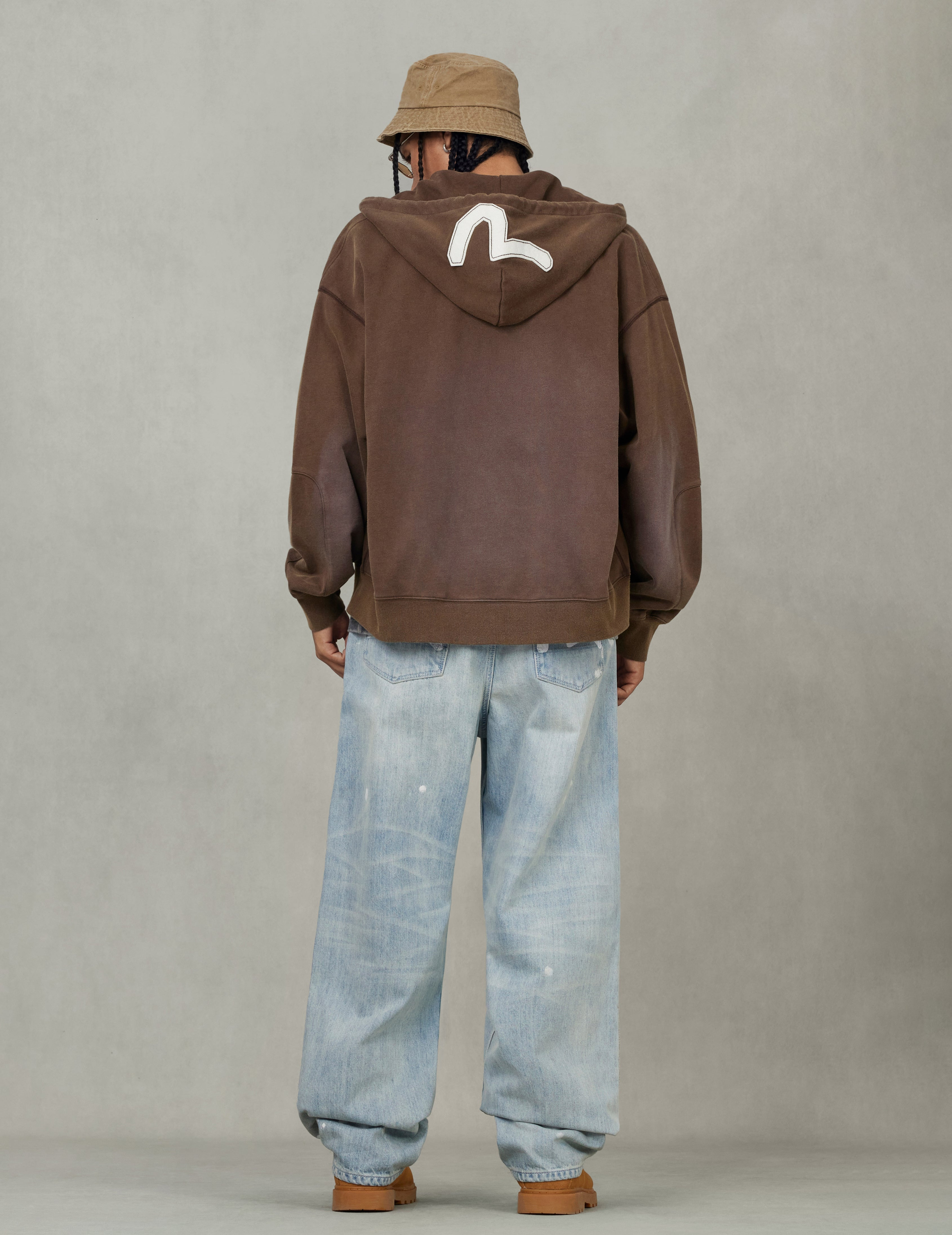EV and Seagull Patches Embroidery Relax Fit Hoodie Jacket - 6