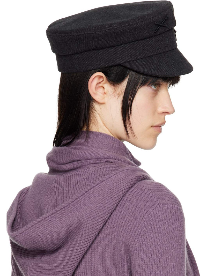 RUSLAN BAGINSKIY Black Denim Baker Boy Cap outlook