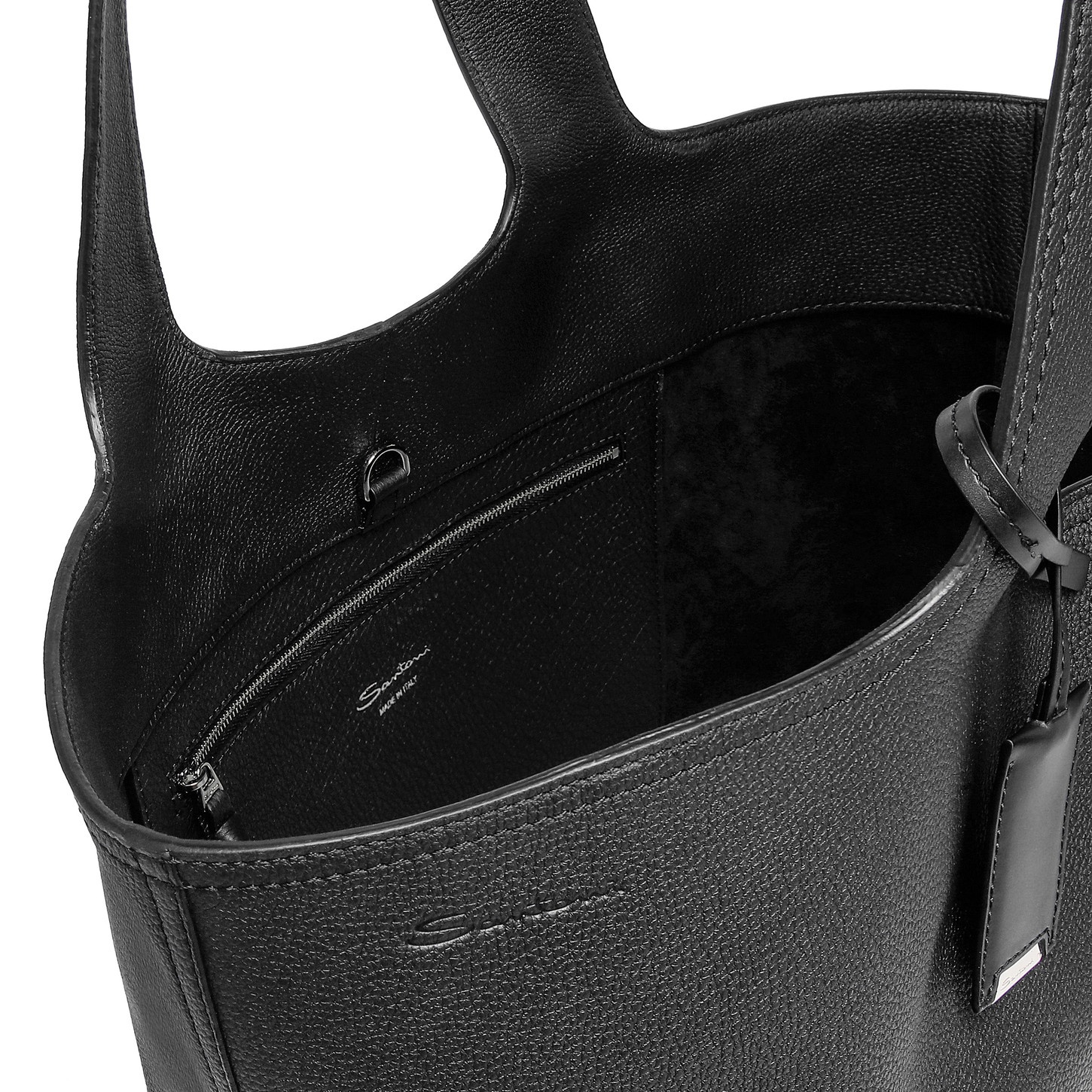 Black tumbled leather shoulder bag - 6