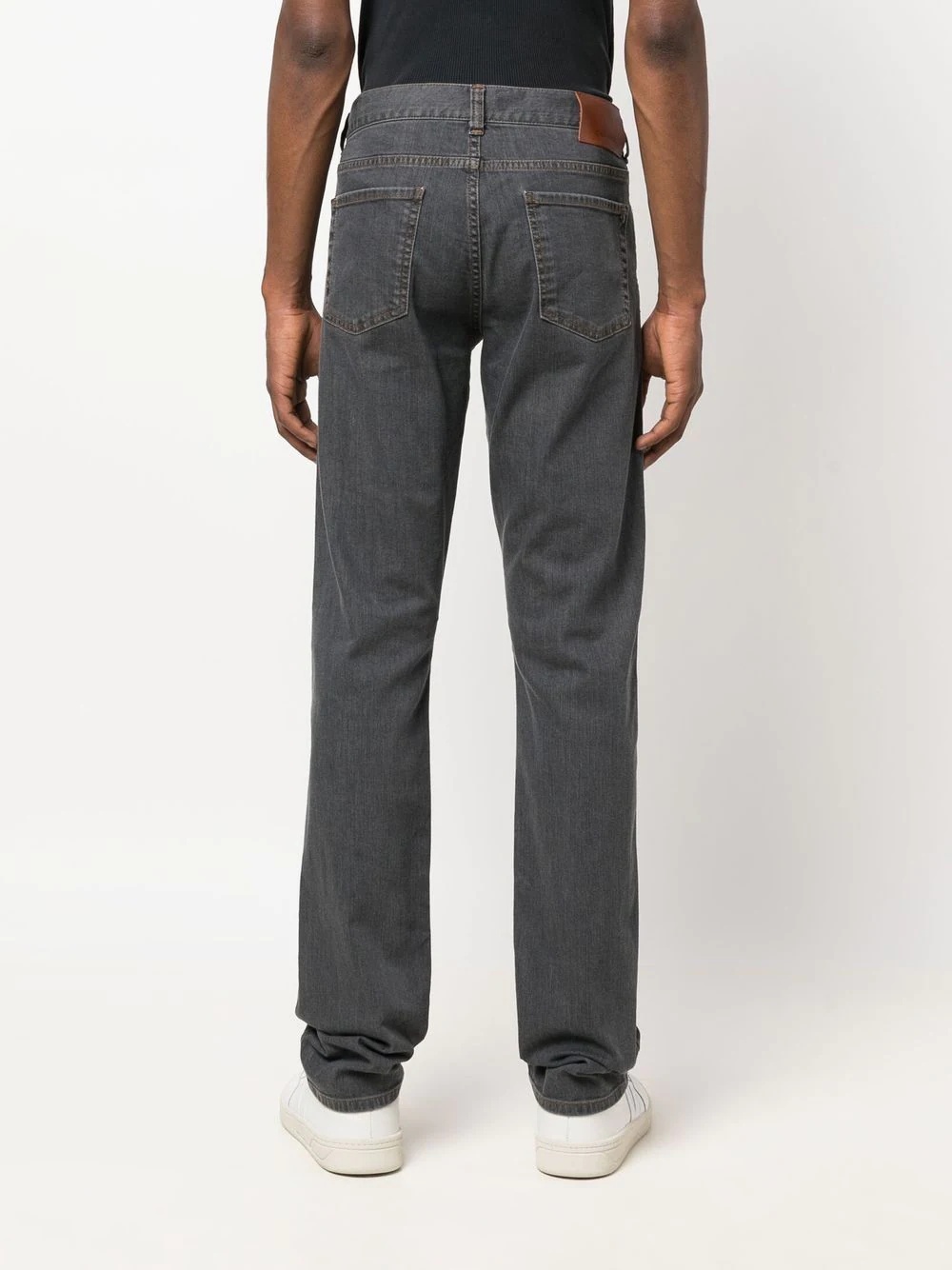 dark-wash straight-leg jeans - 4