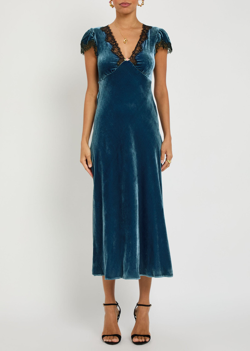 RIXO Rixo Clarice Lace-trim Georgette Midi Dress outlook