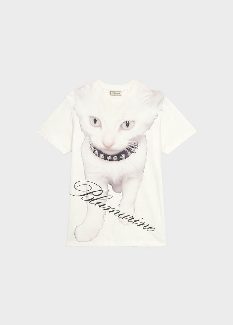 JERSEY T-SHIRT WITH KITTEN PRINT AND LOGO 1