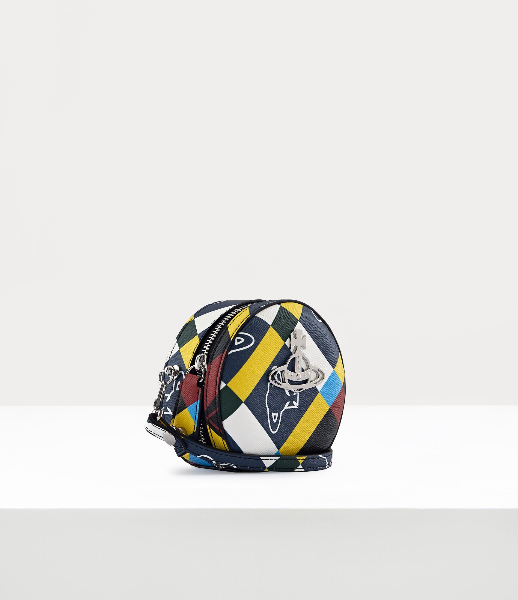 ORB AND HEART CHECK MINI ROUND CROSSBODY BAG - 2