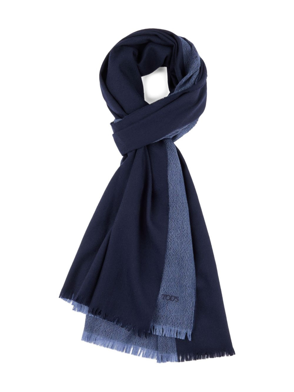 fringed two-tone scarf - 1
