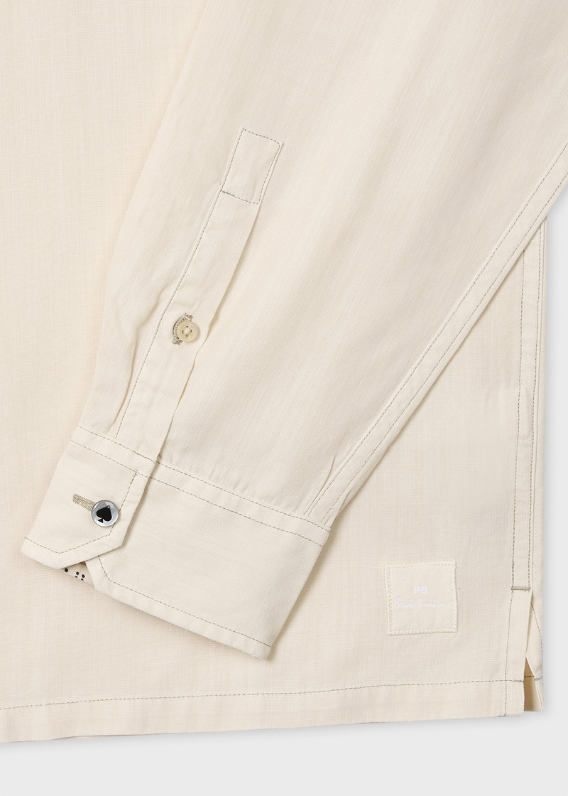 Ecru Lyocell-Cotton Patch-Pocket Shirt 3