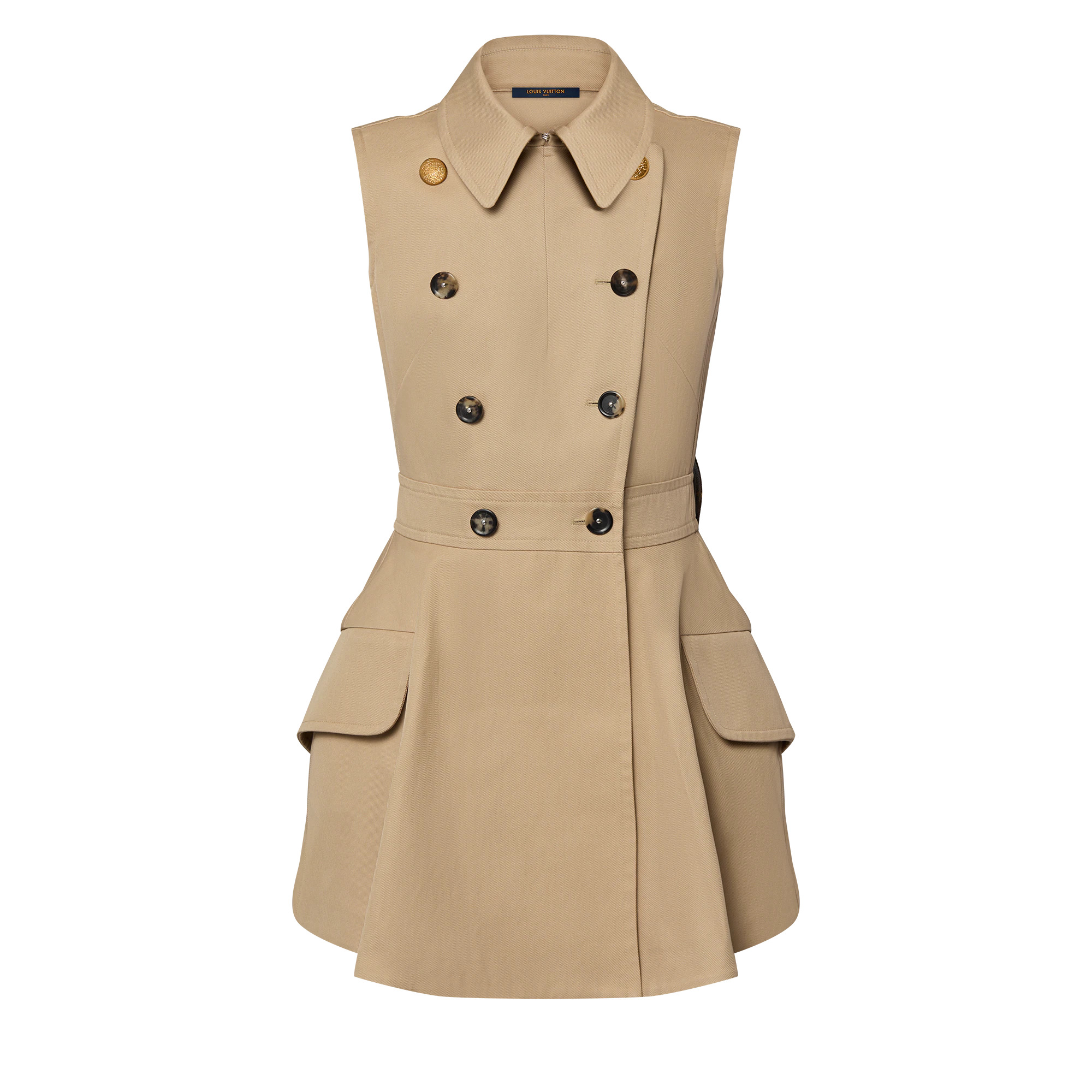 Double-Breasted Gabardine Dress - 1